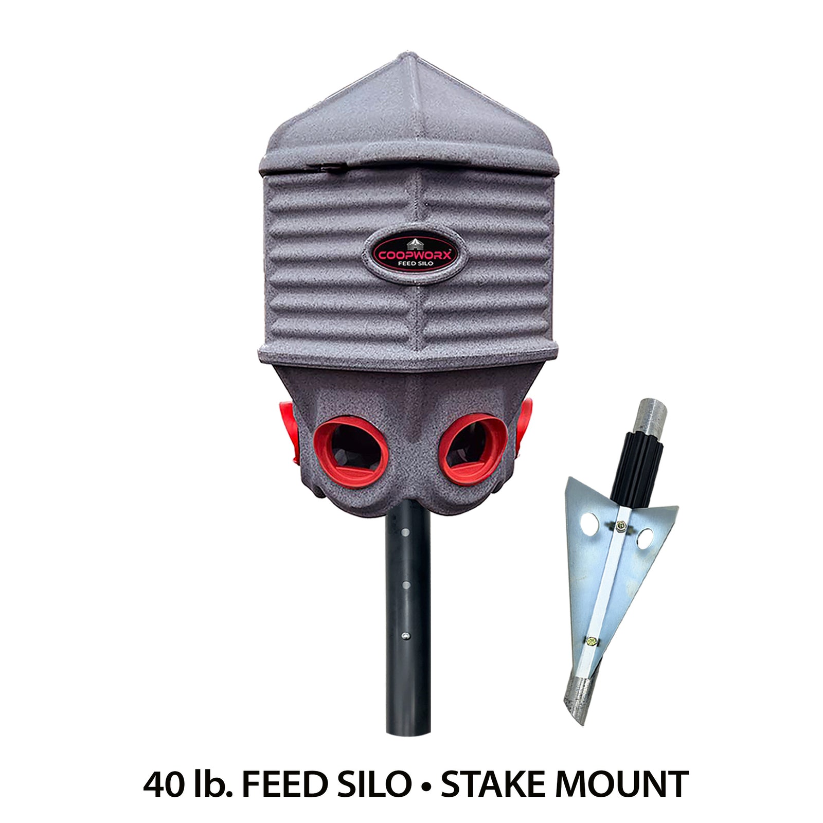 CoopWorx Feed Silo -Stake Mount Post