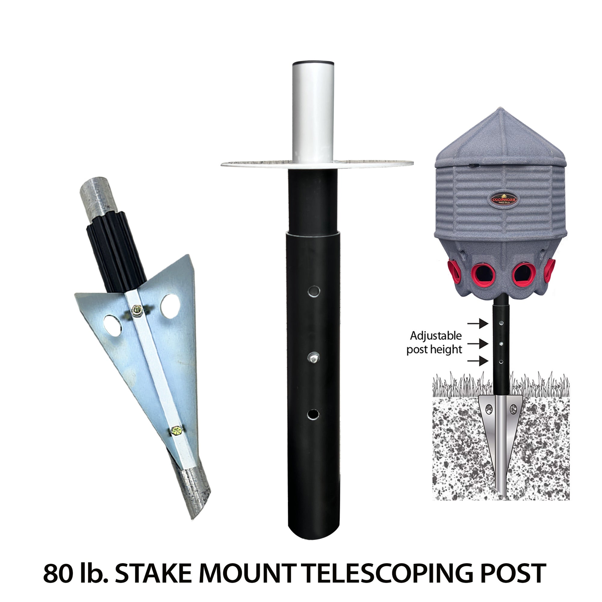 80 lb STAKE MOUNT W/ TELESCOPING POST