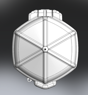 Top view of the new 6-sided 40 lb. capacity CoopWorx Feed Silo. Available June, 2021.