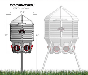 CoopWorx Feed Silo II (40 lb.) Stake Mount Post